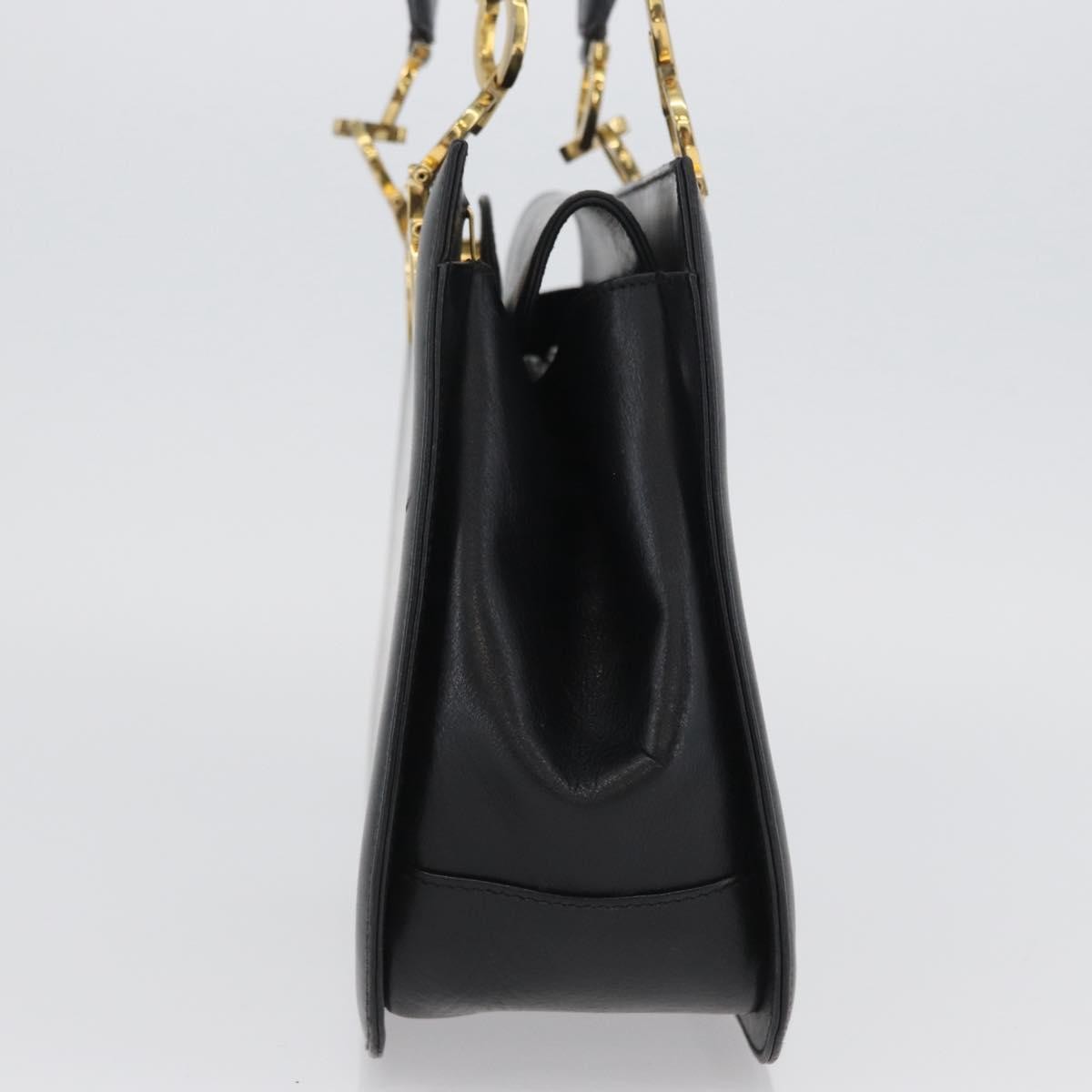 Salvatore Ferragamo Gancini Leather Black Leather Handbag (Pre-Owned)