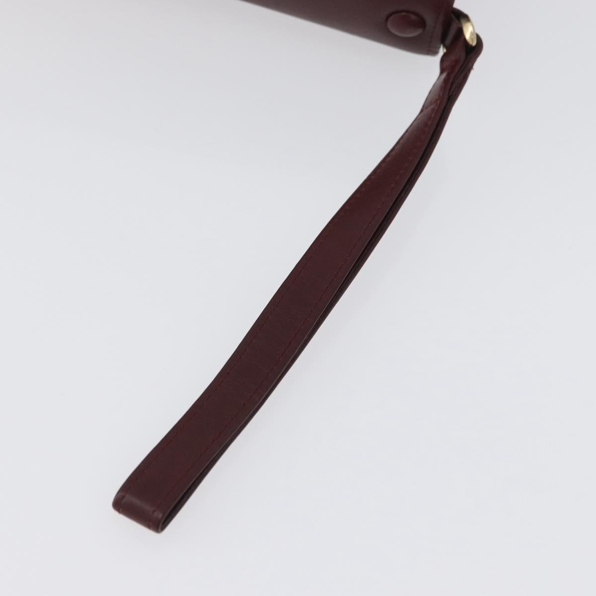 Cartier Must De Cartier Clutch Leather Burgundy Leather Clutche & Pouche Bag (Pre-Owned)