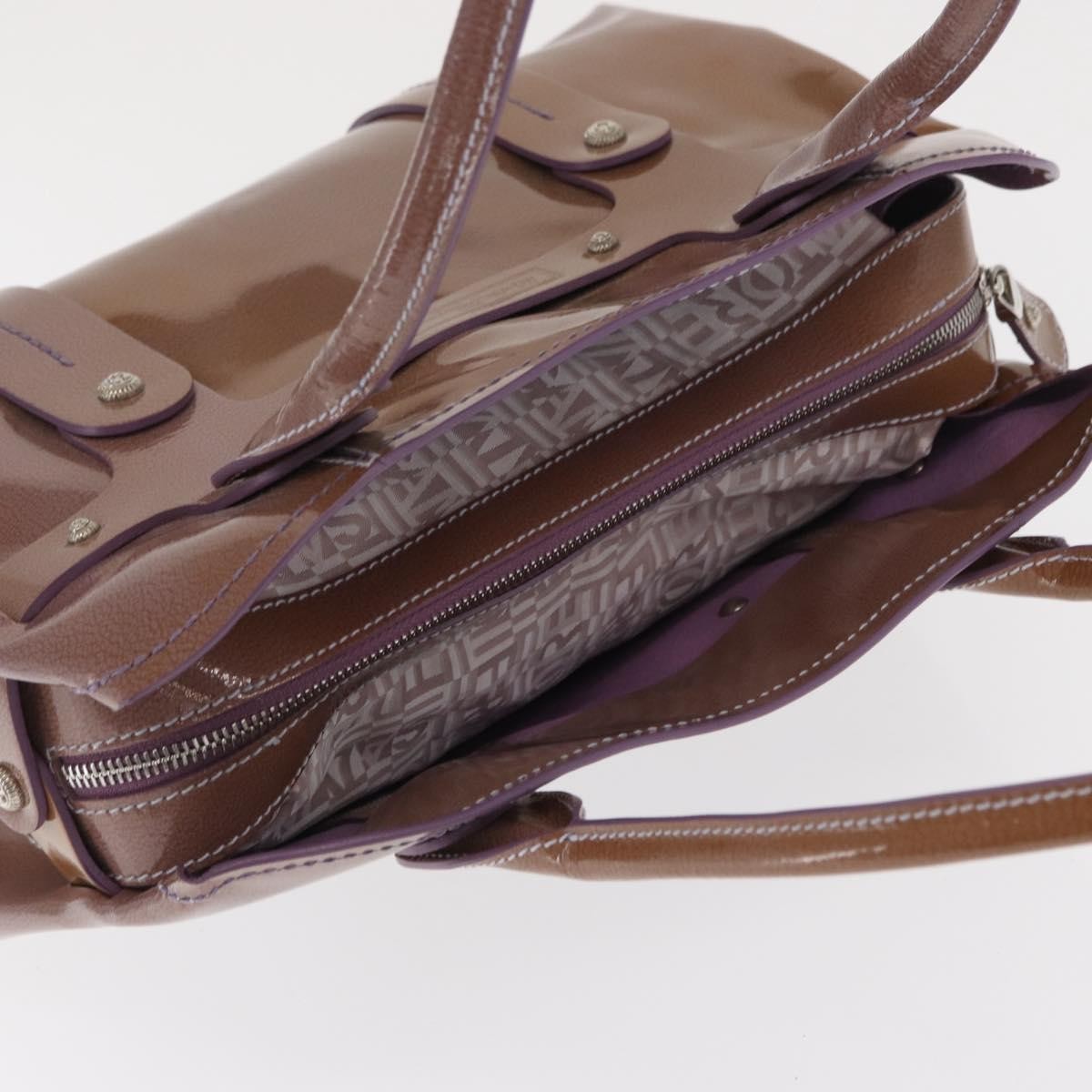Salvatore Ferragamo Vintage Patent Leather Purple Patent_Leather Handbag (Pre-Owned)