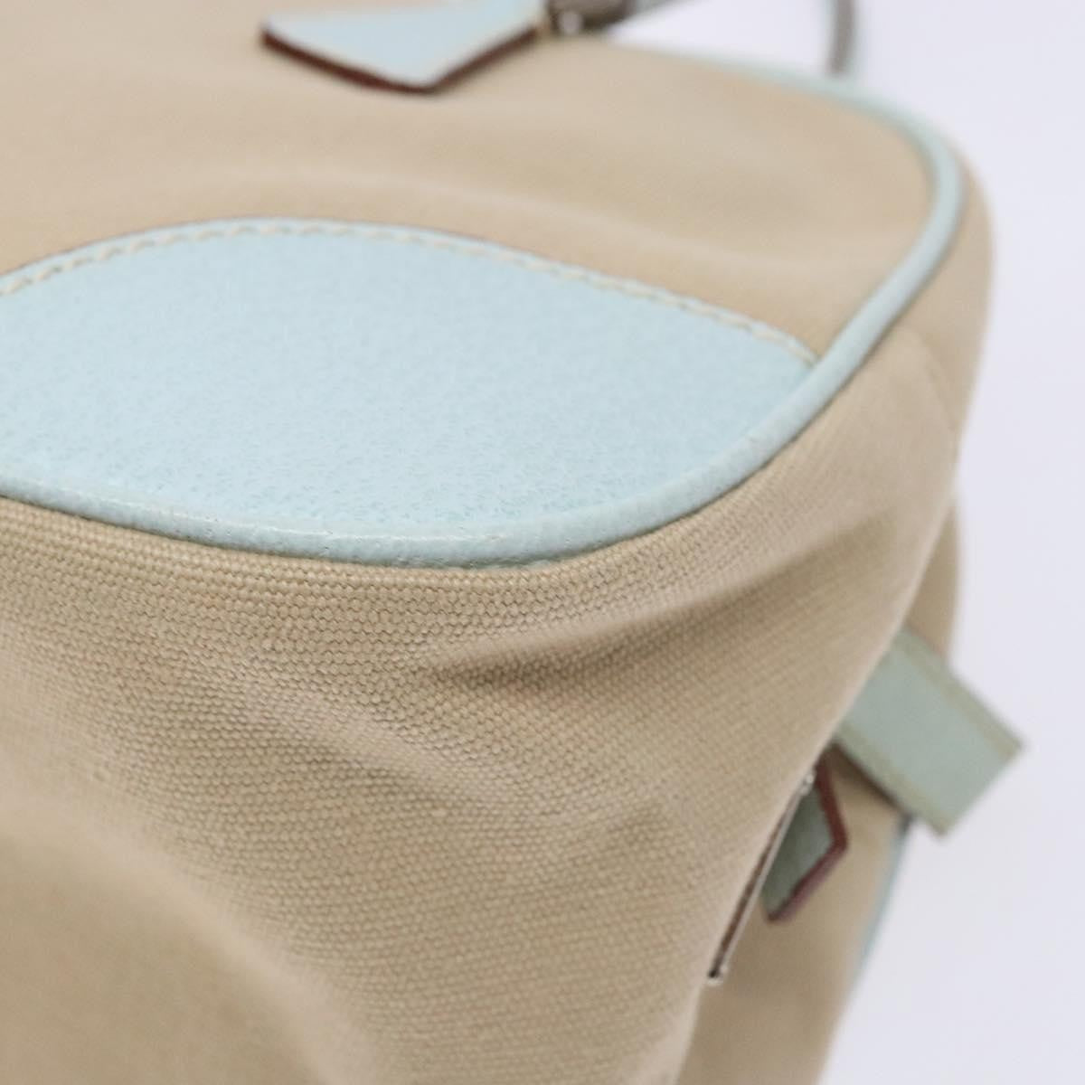 Prada Bauletto Canvas With Leather Beige Canvas Bag (Pre-Owned)