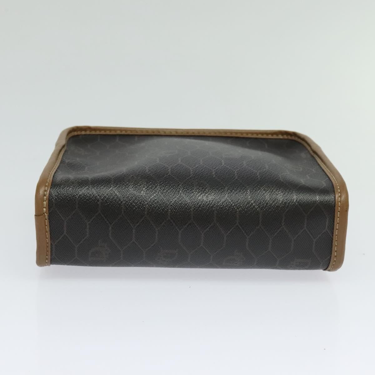 Christian Dior Vintage Honeycomb Zip Canvas And Leather Black Canvas Clutche & Pouche Bag (Pre-Owned)
