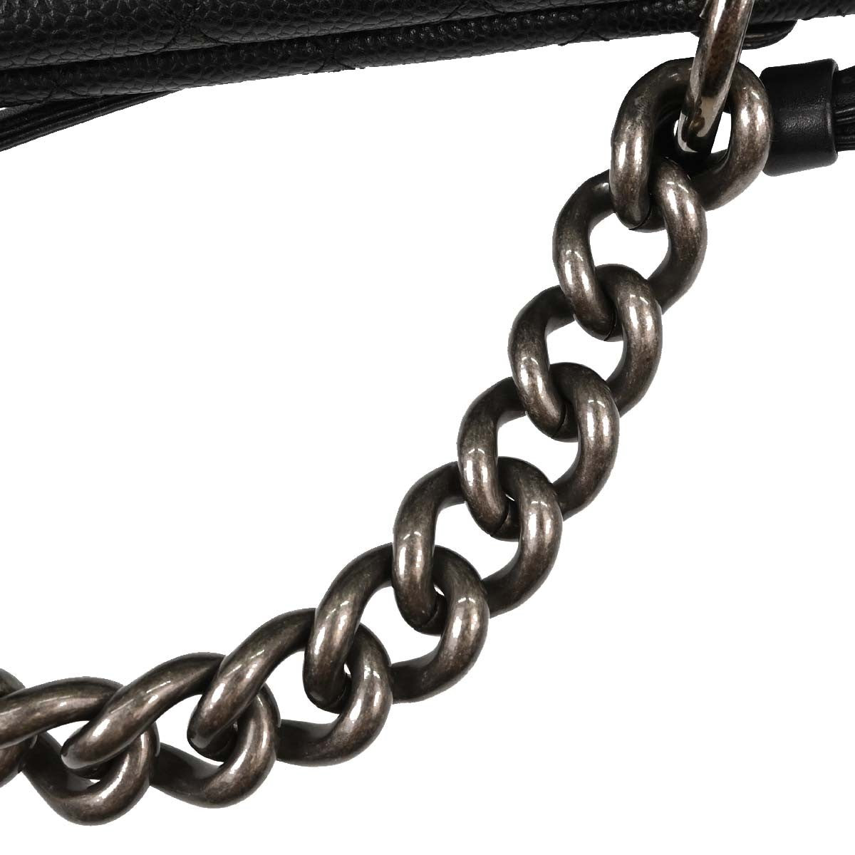 Chanel Retro Class Flap Quilted Caviar Black Leather Handbag (Pre-Owned)