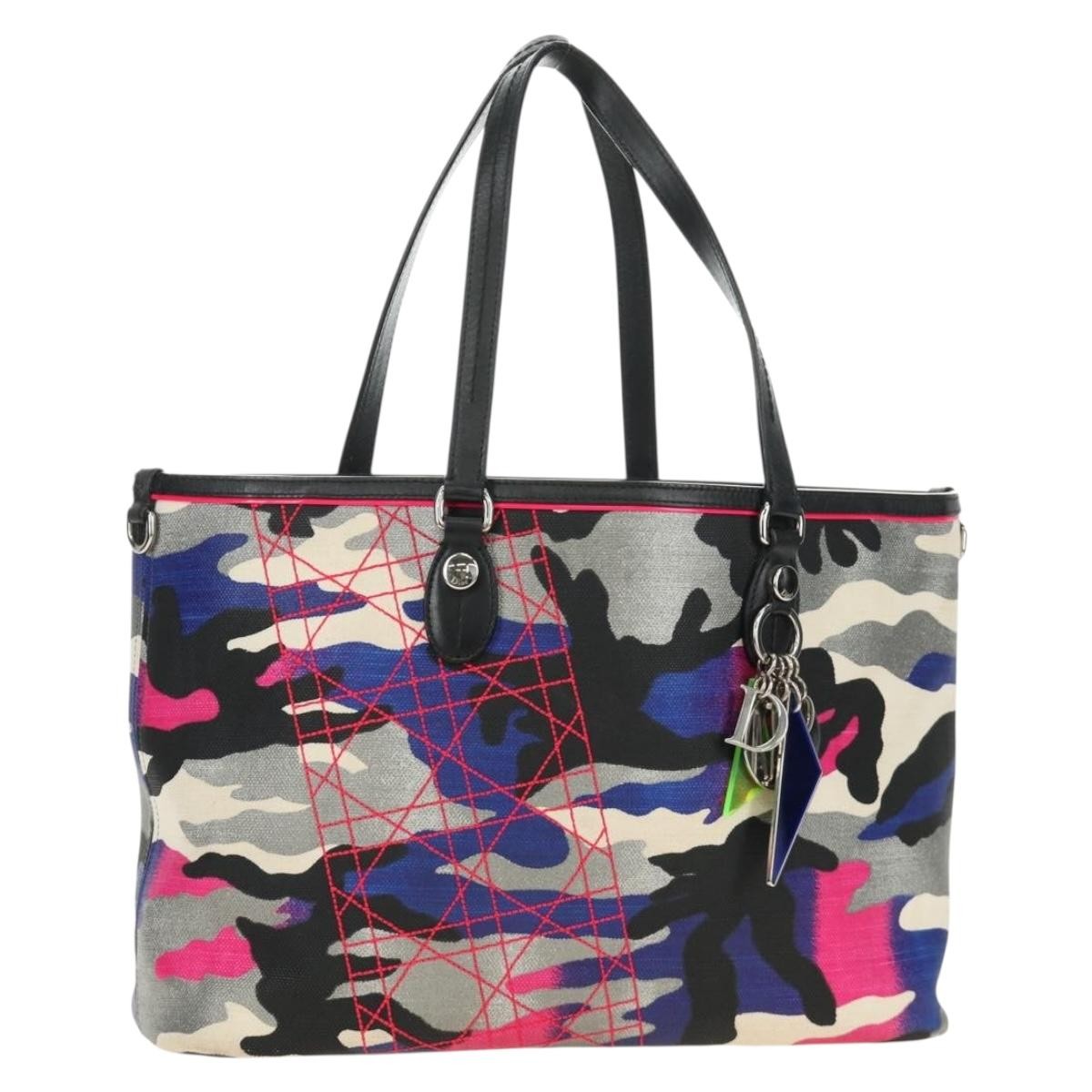 Christian Dior Open Limited Edition Anselm Reyle Camouflage Canvas Multicolour Canvas Tote Bag Bag (Pre-Owned)