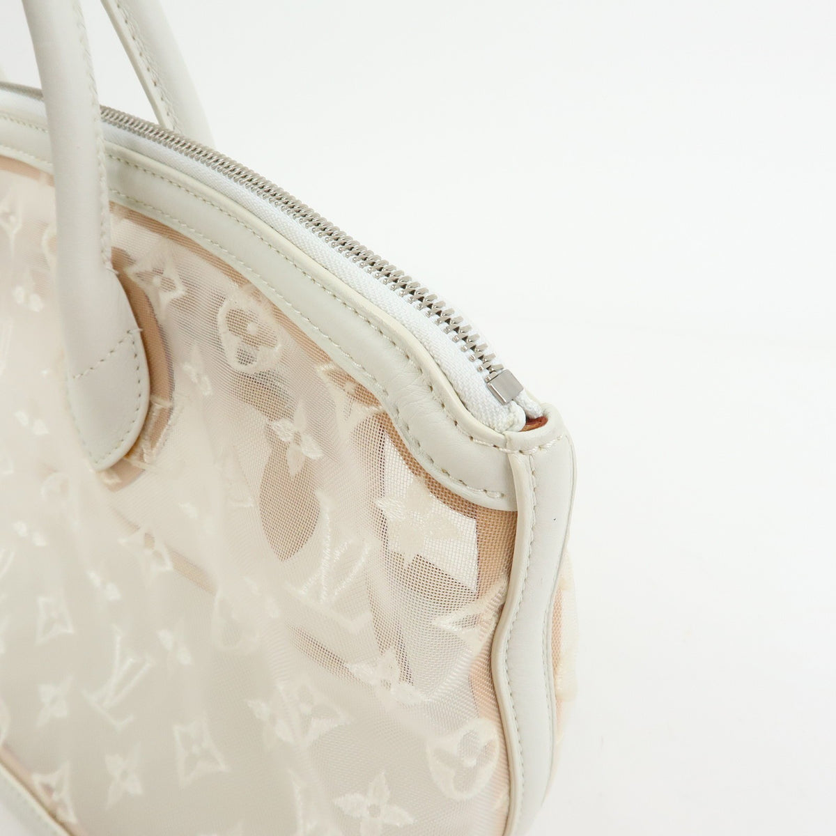 Louis Vuitton Transparence Lockit Mesh And Leather White Mesh Handbag (Pre-Owned)