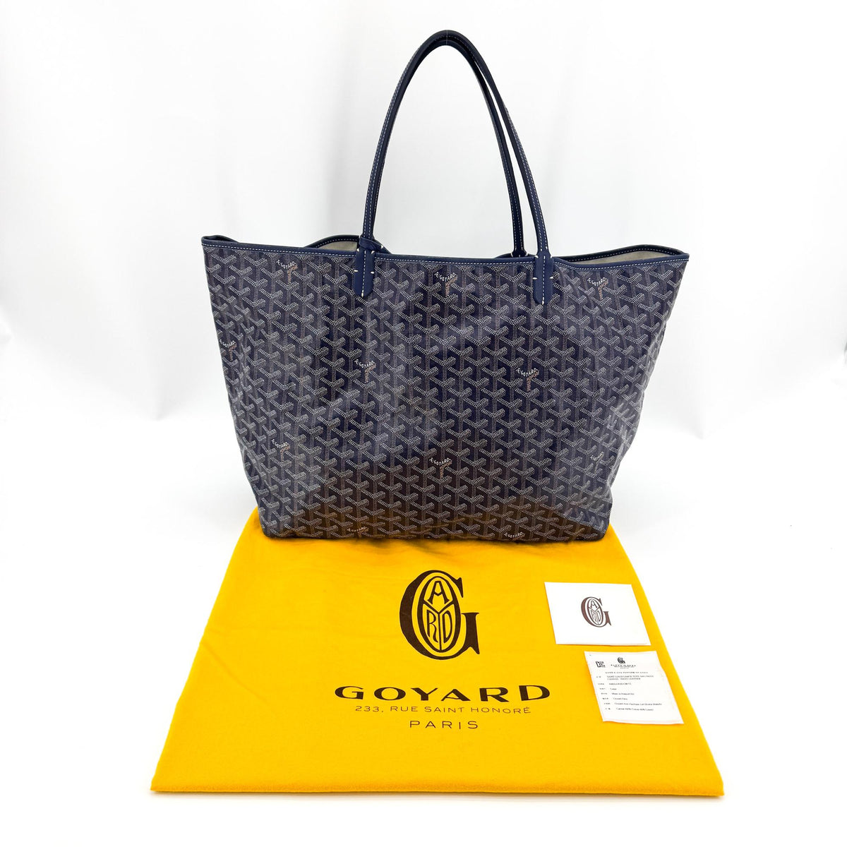Goyard Saint Louis Coated Canvas Navy Canvas Tote Bag Bag (Pre-Owned)