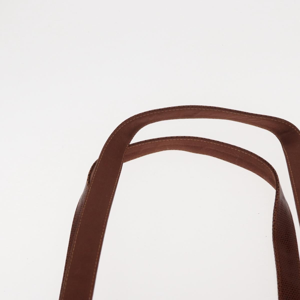 Salvatore Ferragamo Vintage Vara Bow Tote Lizard Embossed Leather Brown Leather Tote Bag Bag (Pre-Owned)