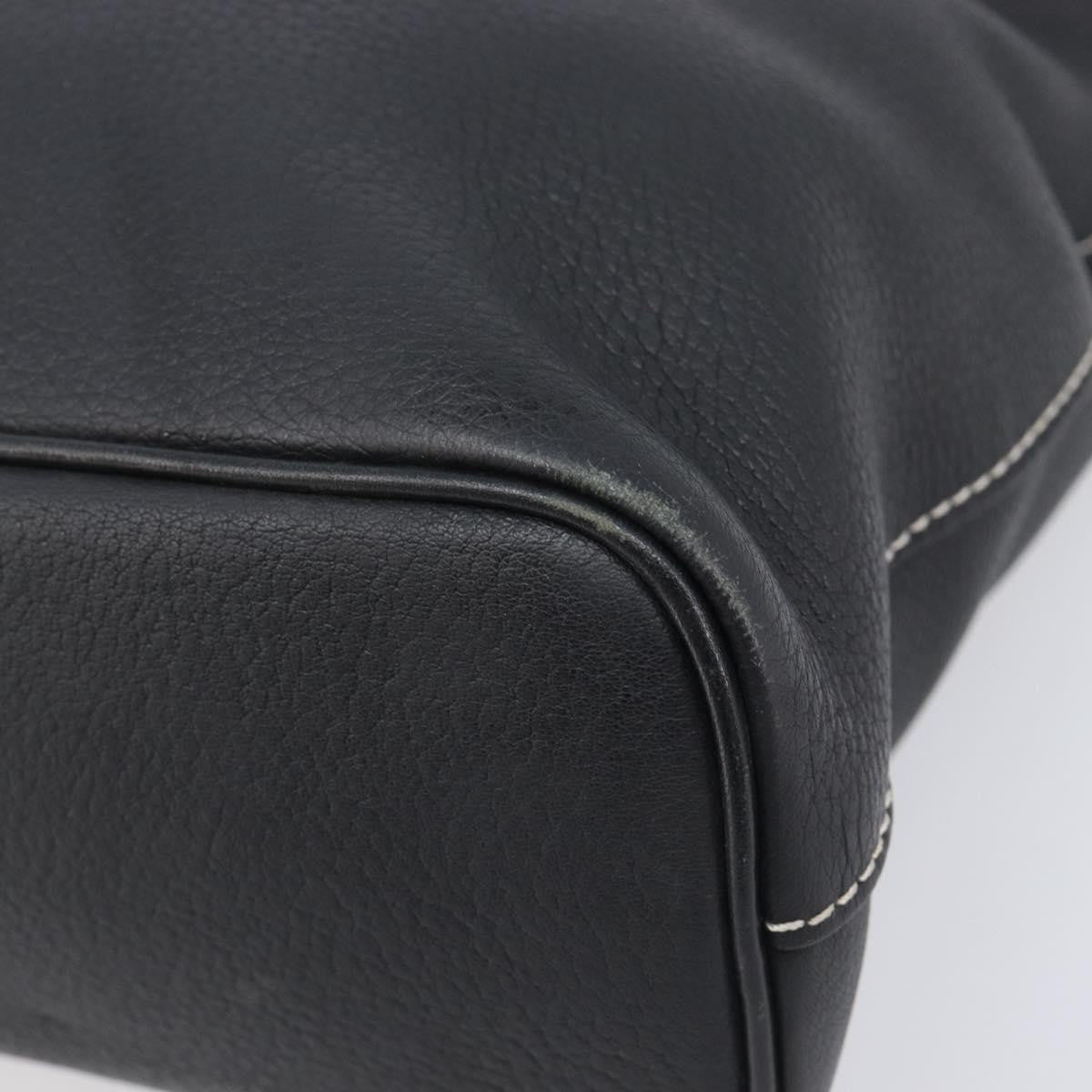 Burberry Vintage Leather Black Leather Tote Bag Bag (Pre-Owned)