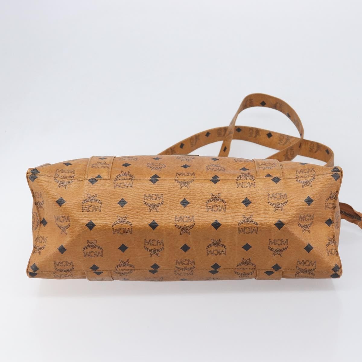 MCM Vintage Visetos Leather Brown Leather Tote Bag Bag (Pre-Owned)