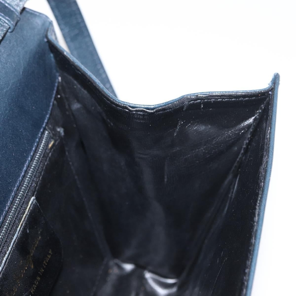 Salvatore Ferragamo Vala Leather Navy Leather Shoulder Bag Bag (Pre-Owned)