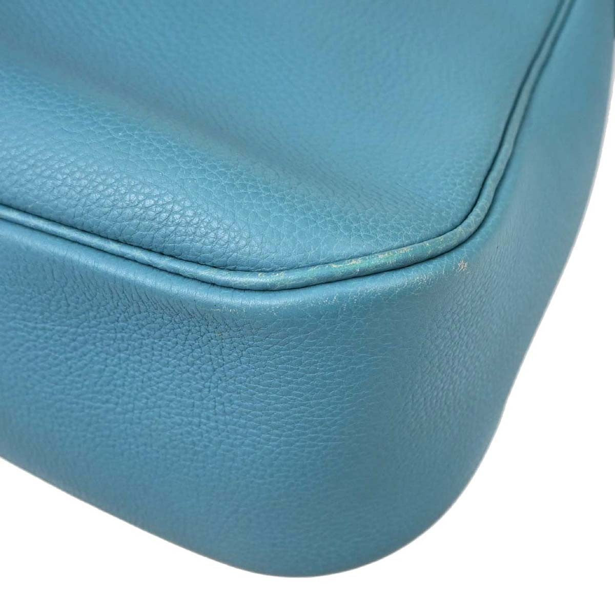 Hermes Christine Leather Blue Leather Handbag (Pre-Owned)