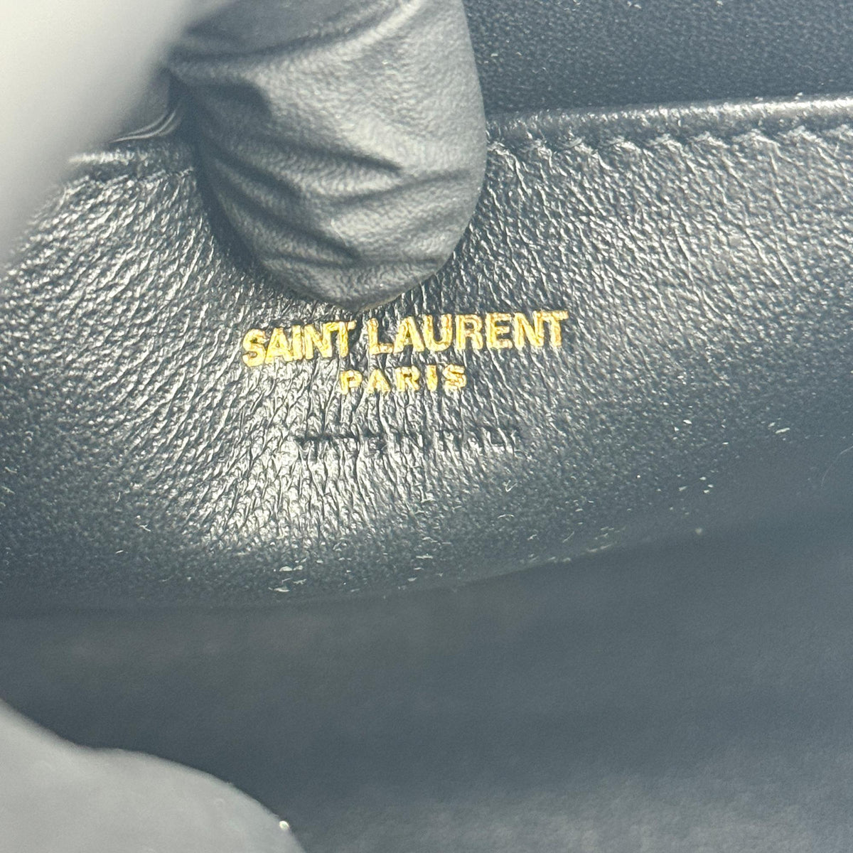 Saint Laurent Monogram Cabas Leather Gray Leather Tote Bag Bag (Pre-Owned)