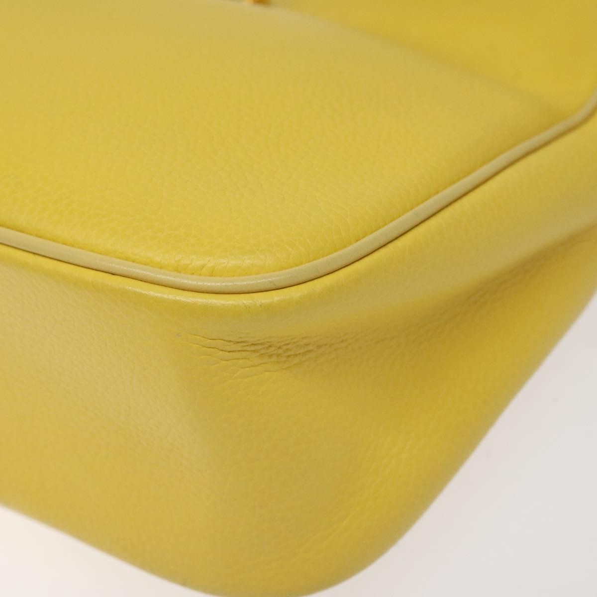 Celine Vintage Leather Yellow Leather Shoulder Bag Bag (Pre-Owned)
