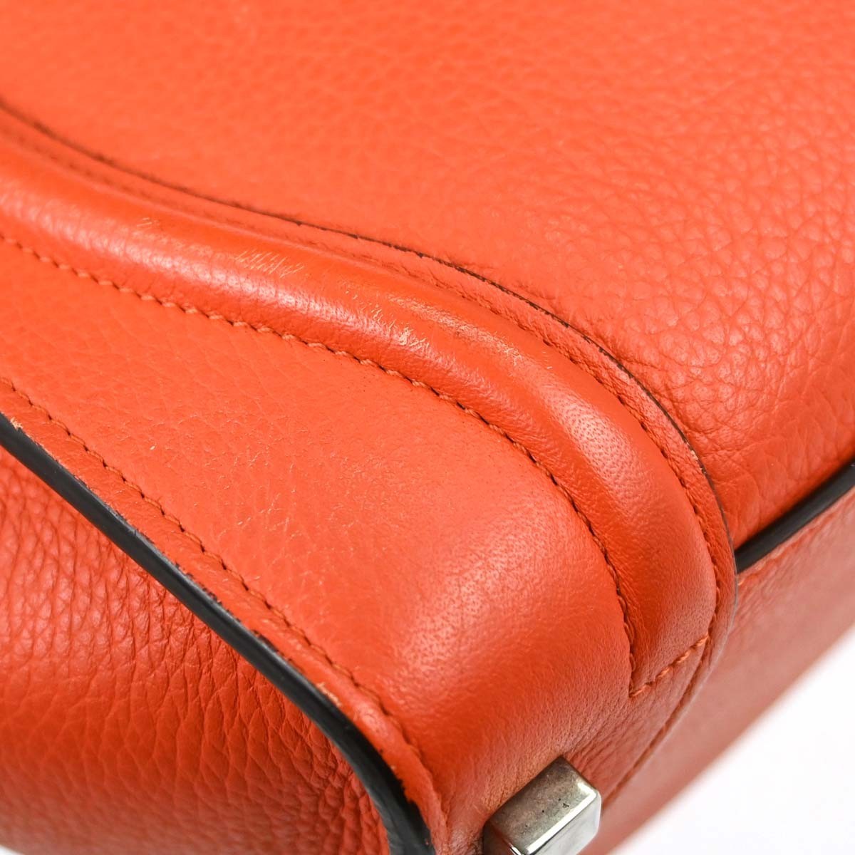 Celine Luggage Grainy Leather Red Leather Handbag (Pre-Owned)