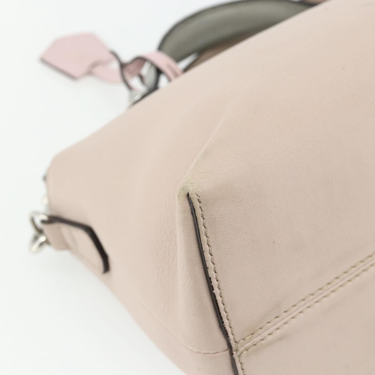 Fendi By The Way Satchel Leather Beige Leather Handbag (Pre-Owned)