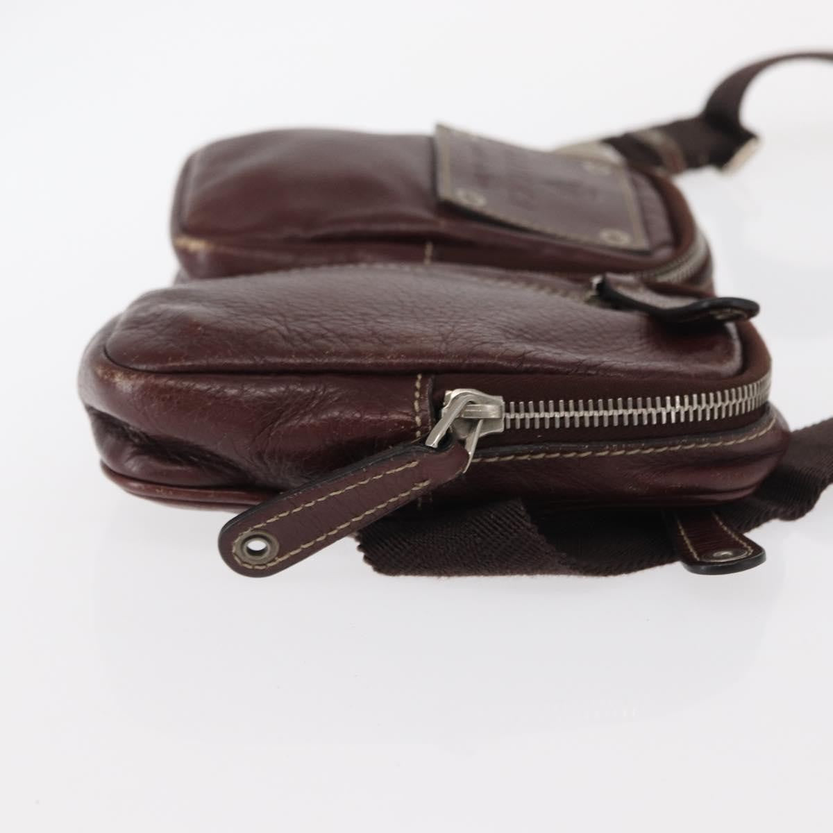 Gucci Belt Leather Burgundy Leather Shoulder Bag Bag (Pre-Owned)