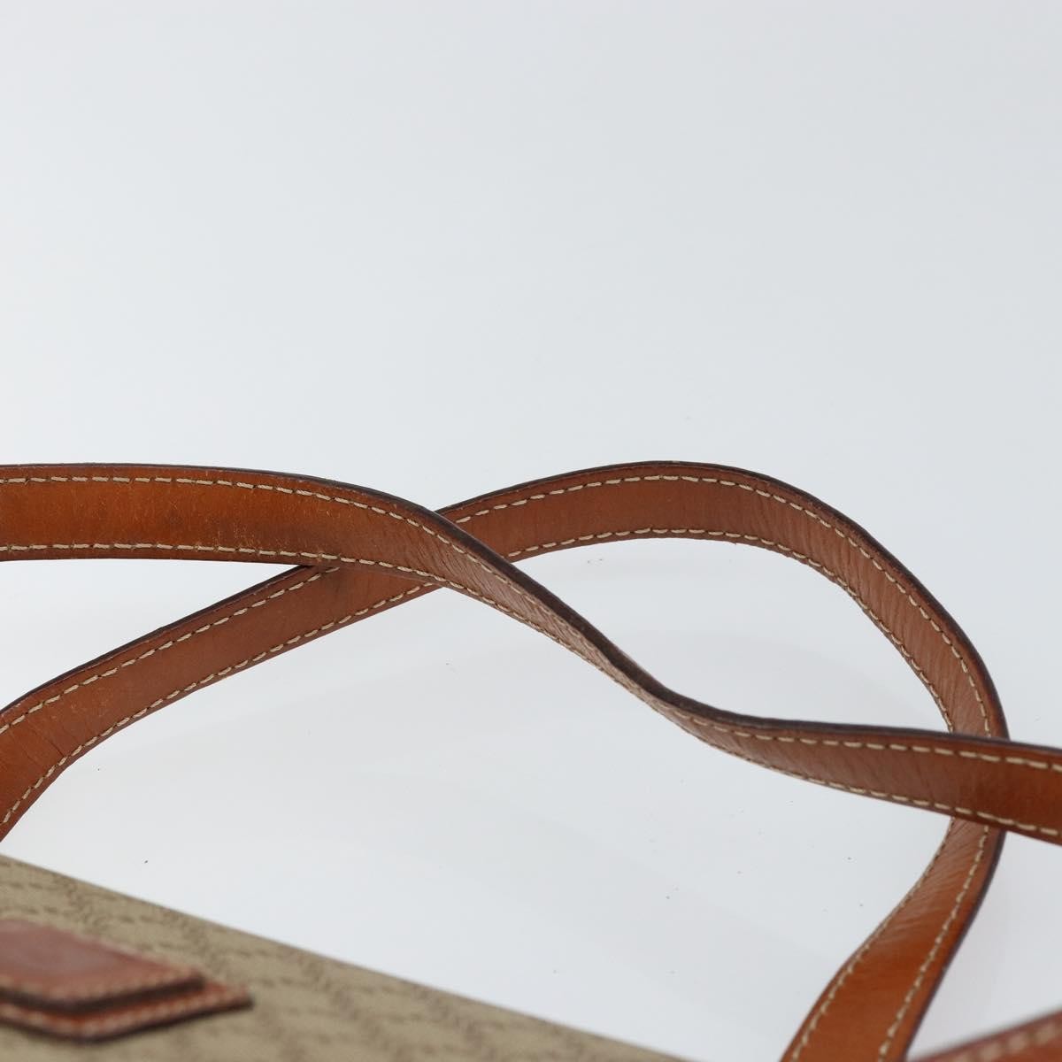 Celine Vintage Macadam Canvas And Leather Beige Canvas Handbag (Pre-Owned)
