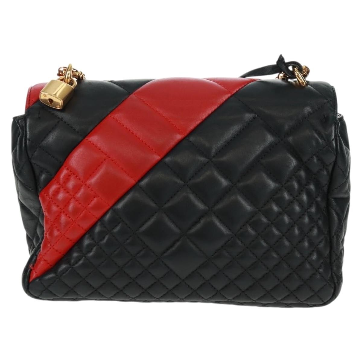 Versace Medusa Padlock Icon Top Handle Quilted Leather Black Leather Shoulder Bag Bag (Pre-Owned)