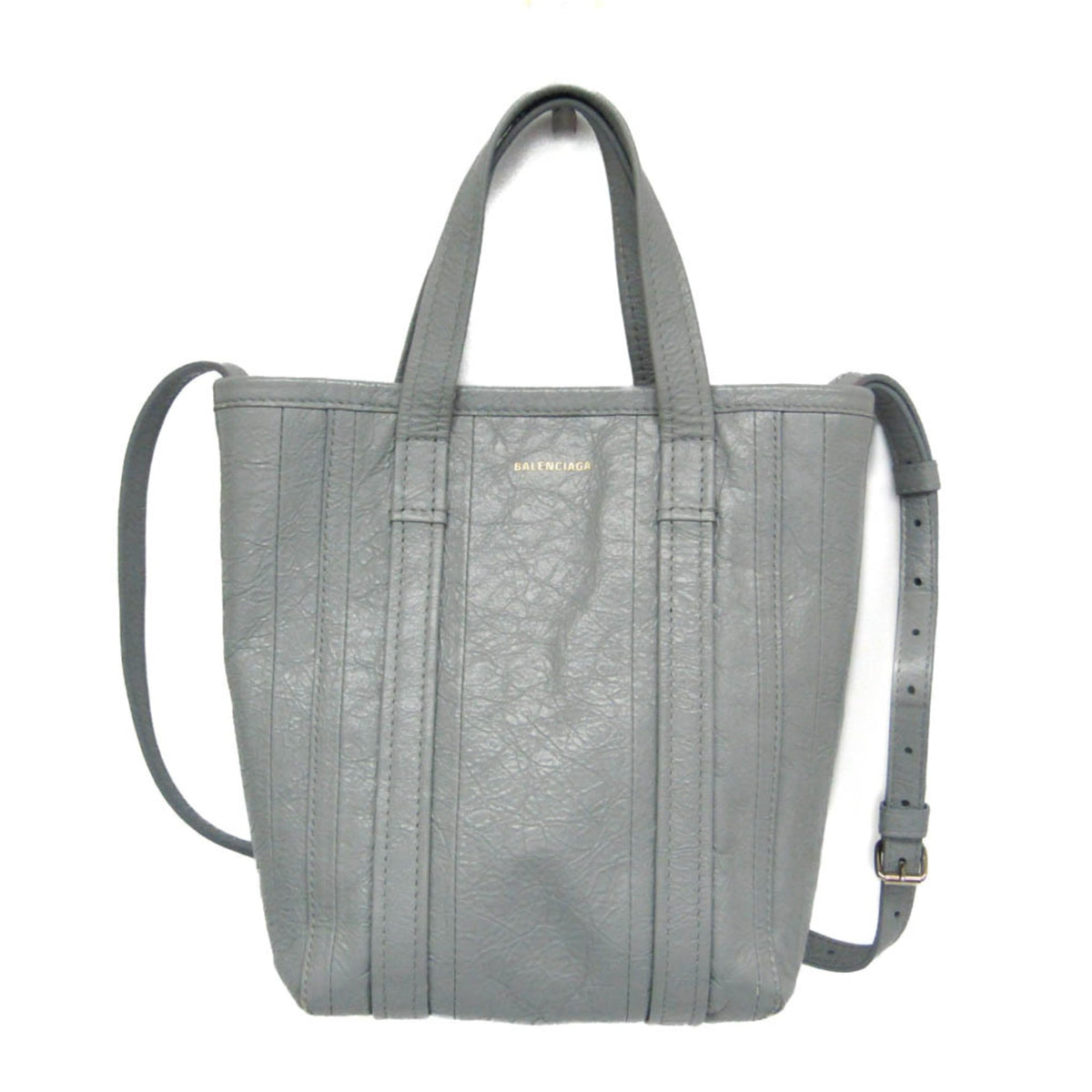 Balenciaga Vintage Tote Leather Gray Leather Tote Bag Bag (Pre-Owned)