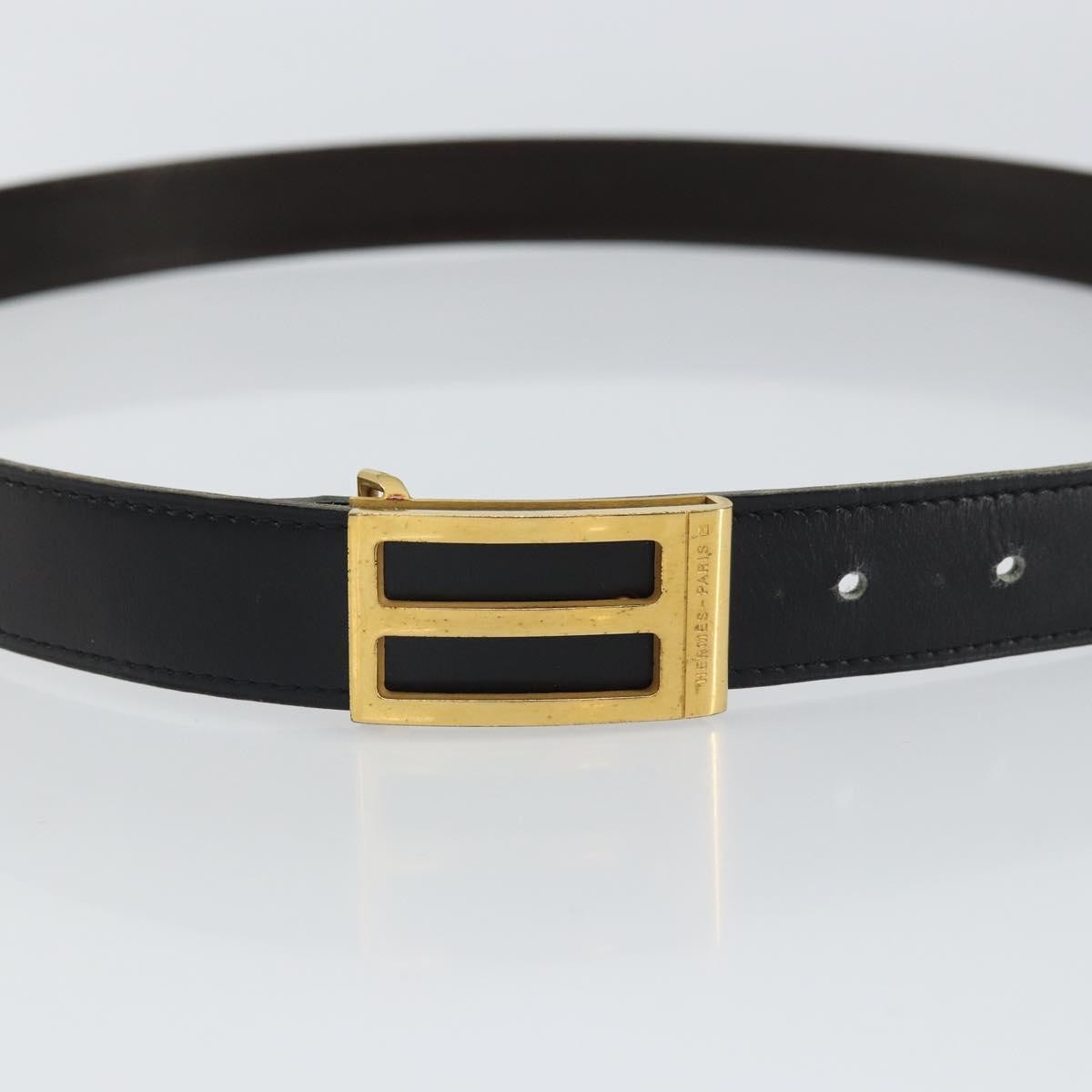 Hermes Buckle Belt Leather Black Leather Belts Accessory (Pre-Owned)