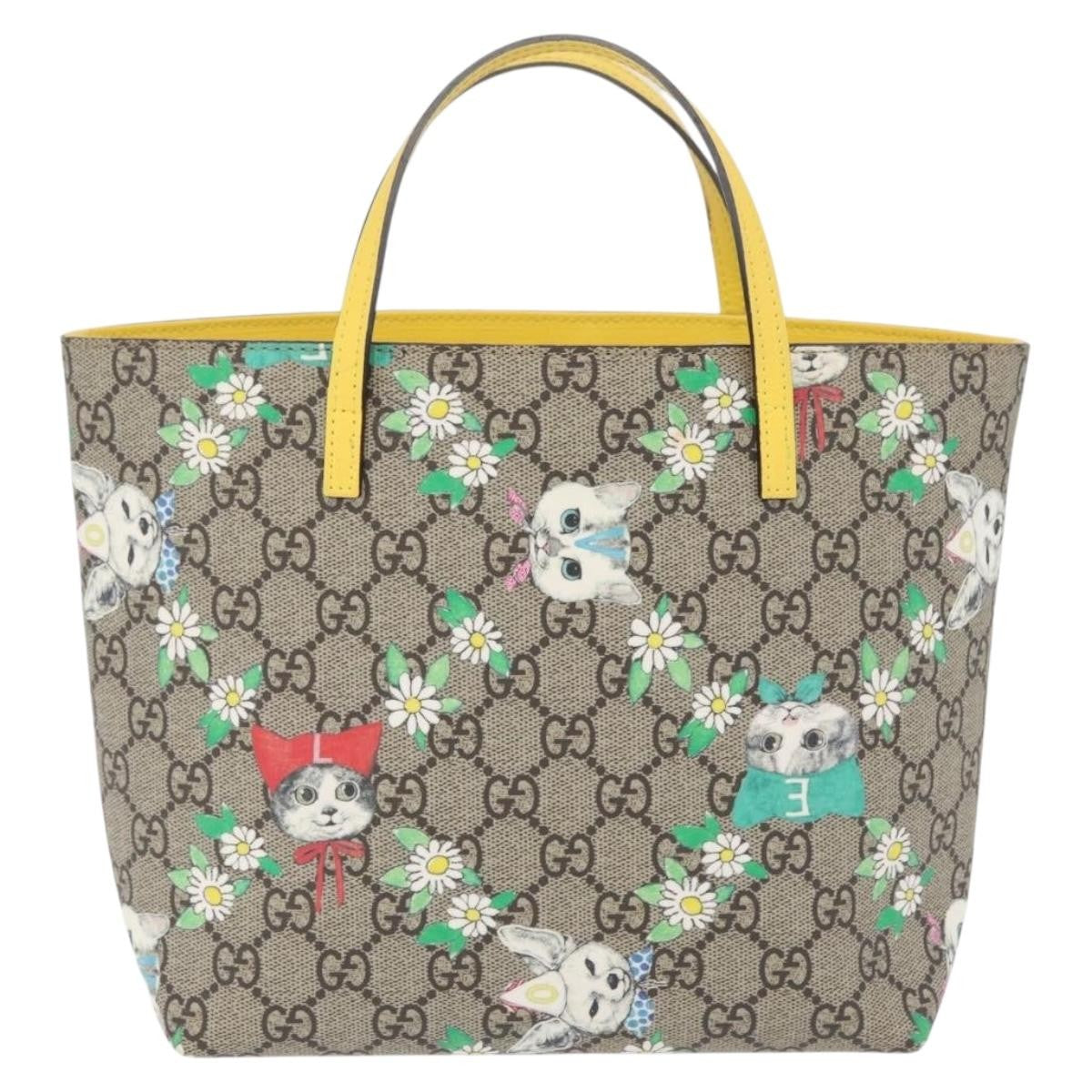 Gucci Children's Printed Gg Coated Canvas Beige Canvas Tote Bag Bag (Pre-Owned)