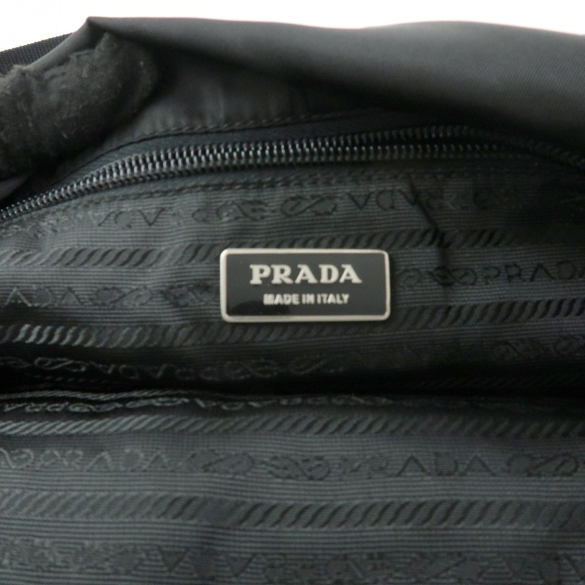 Prada Buckle Messenger Tessuto Black Nylon Handbag (Pre-Owned)
