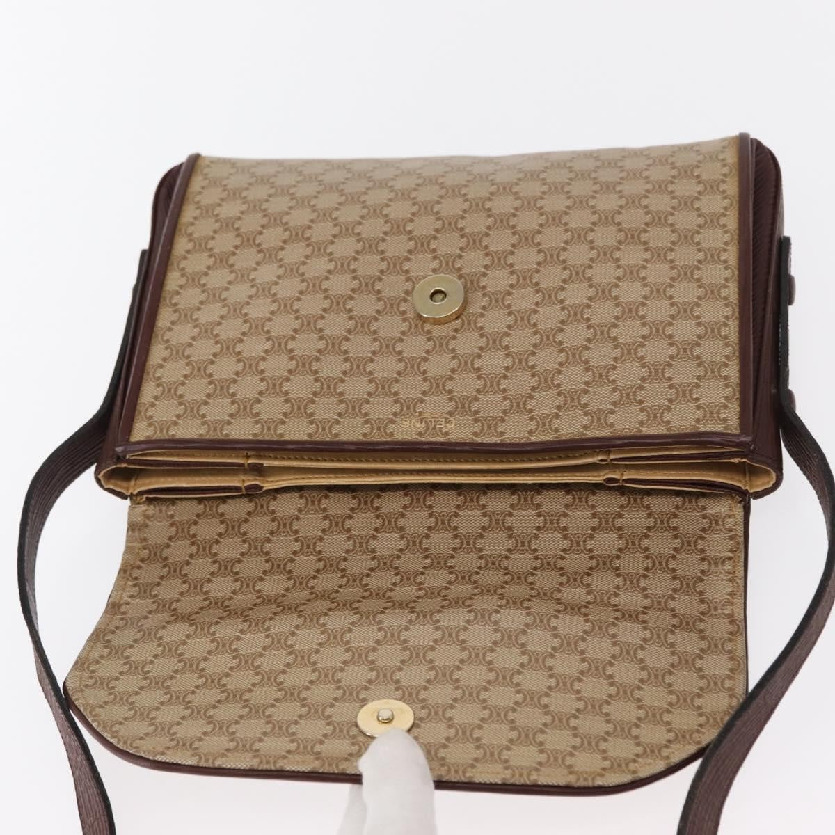 Celine Vintage Macadam Canvas And Leather Beige Canvas Shoulder Bag Bag (Pre-Owned)