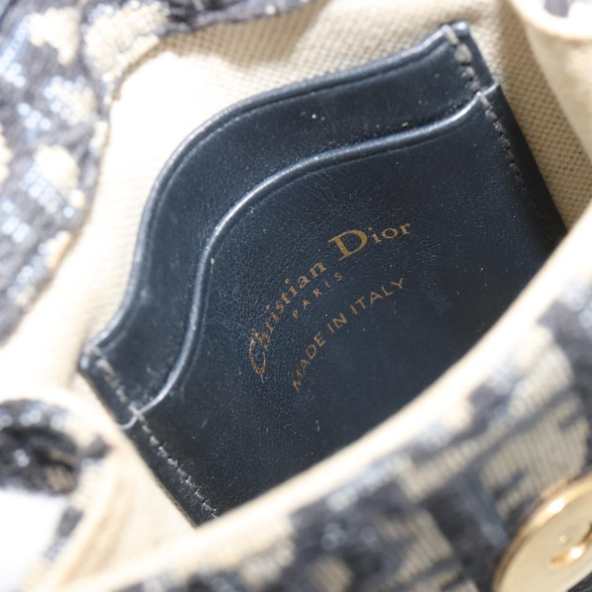 Christian Dior Phone Case Oblique Canvas Navy Canvas Clutche & Pouche Bag (Pre-Owned)