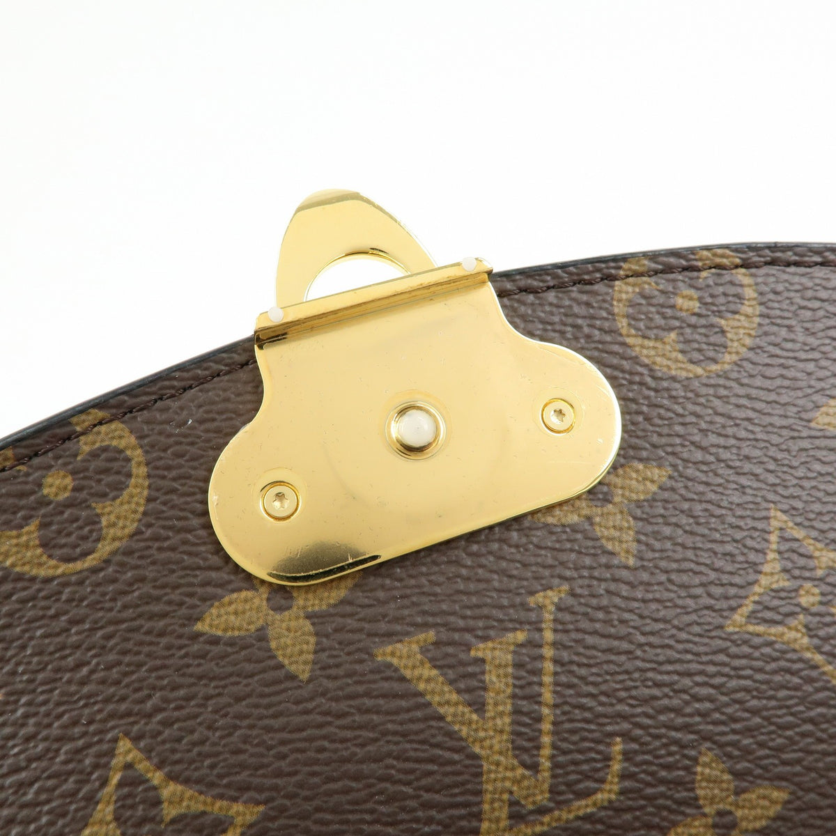 Louis Vuitton Saint Placide Monogram Canvas And Leather Brown Canvas Handbag (Pre-Owned)