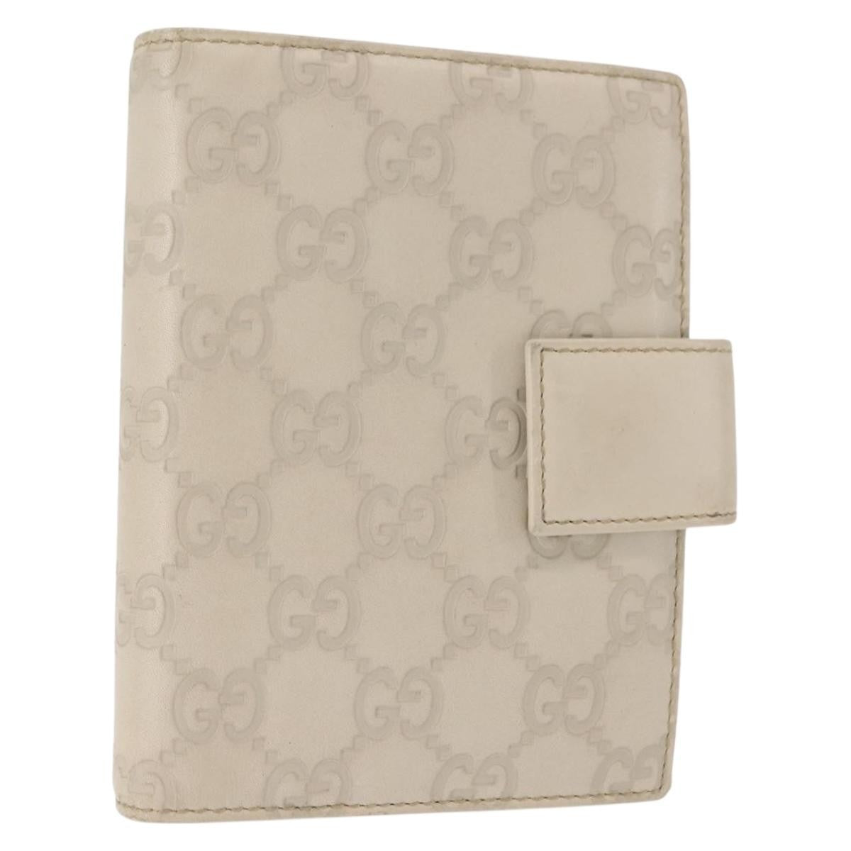 Gucci Ring Agenda Cover Guccissima Leather Beige Leather Briefcase Bag (Pre-Owned)