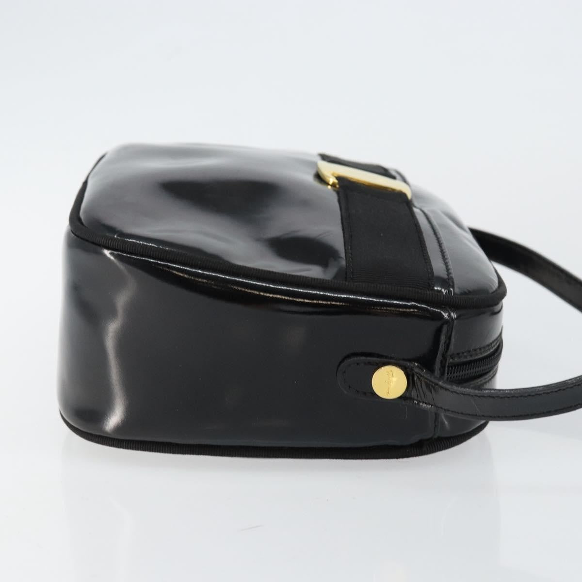 Salvatore Ferragamo Vala Patent Leather Black Patent_Leather Shoulder Bag Bag (Pre-Owned)