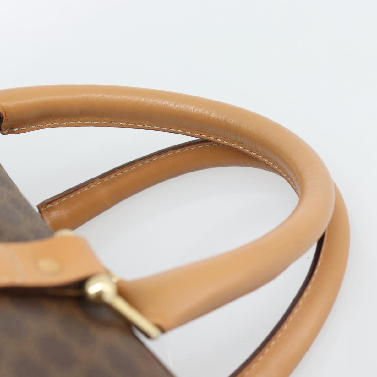 Celine Vintage Boston Macadam Coated Canvas Brown Pvc Handbag (Pre-Owned)