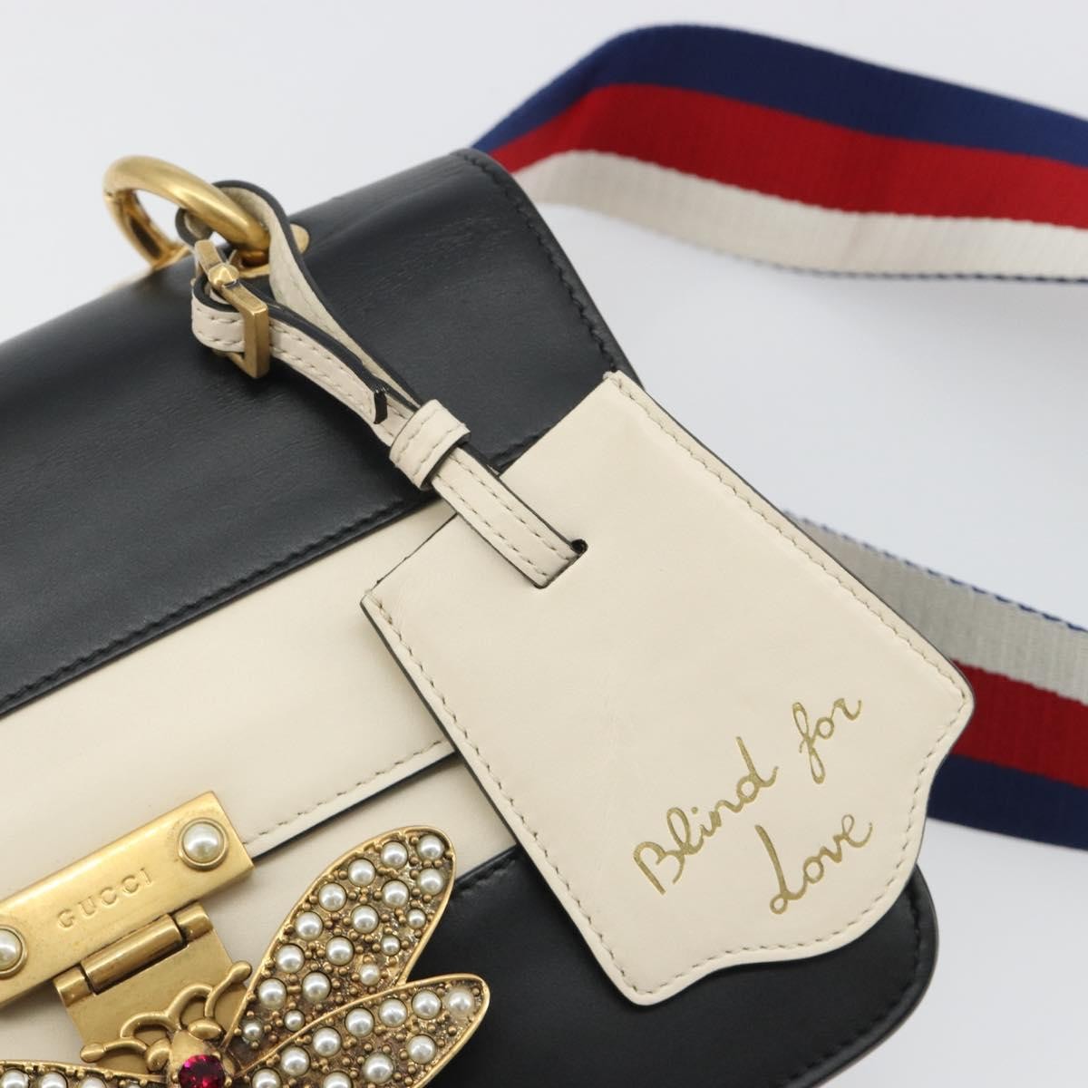 Gucci Queen Margaret Flap Colorblock Leather Black Leather Shoulder Bag Bag (Pre-Owned)