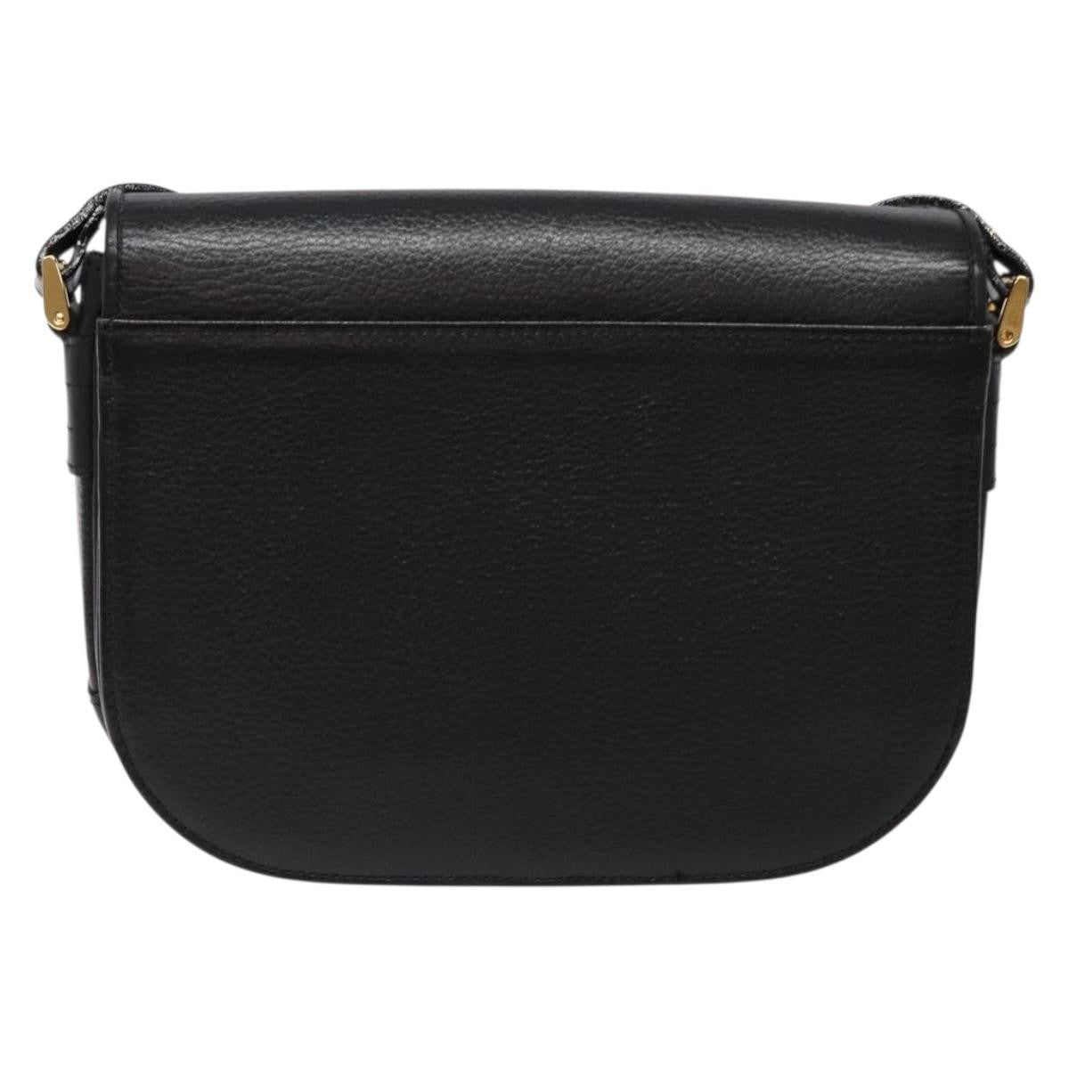 Burberry Flap Shoulder Leather Black Leather Shoulder Bag Bag (Pre-Owned)