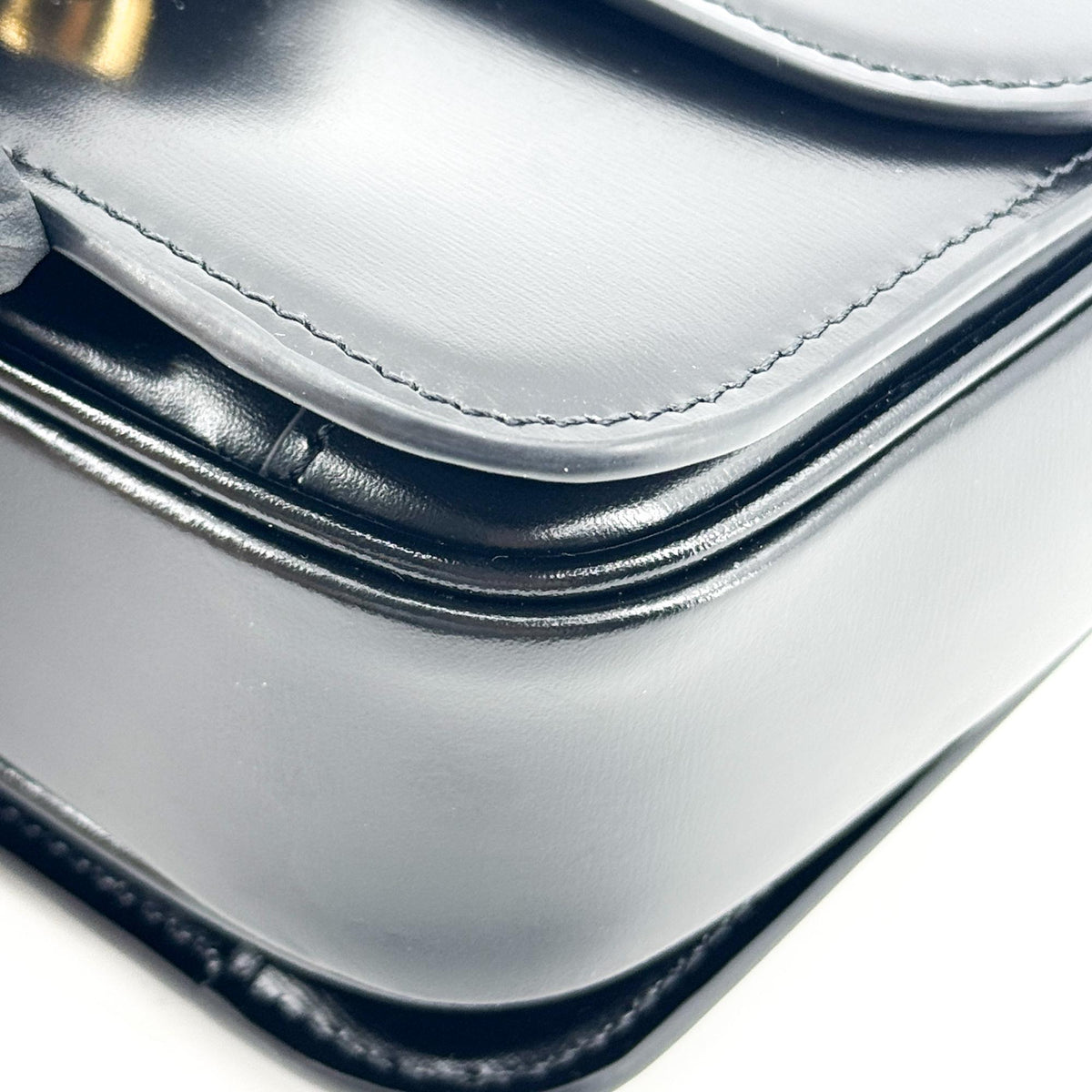 Celine Triomphe Smooth Calfskin Black Leather Shoulder Bag Bag (Pre-Owned)