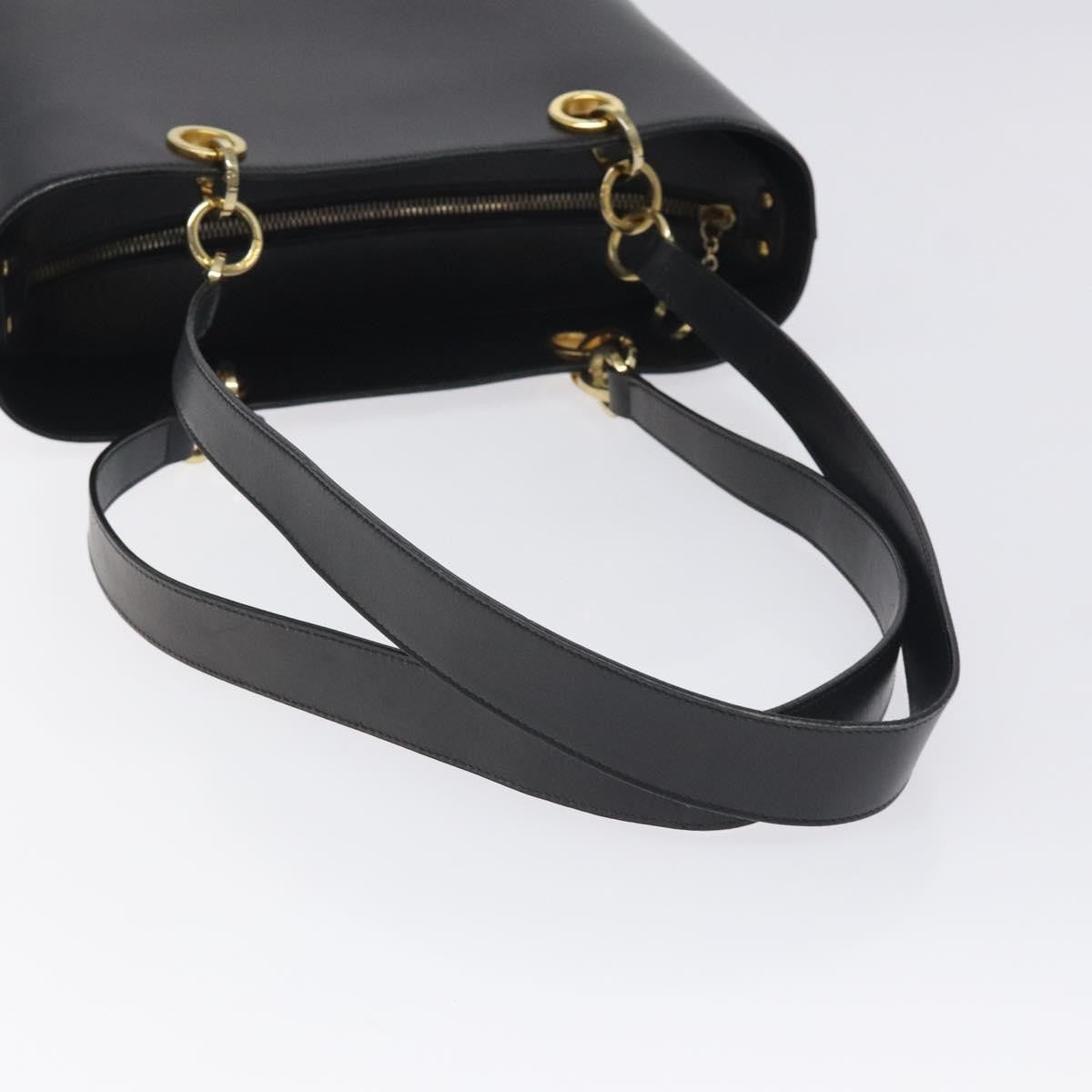Salvatore Ferragamo Vintage Leather Black Leather Tote Bag Bag (Pre-Owned)