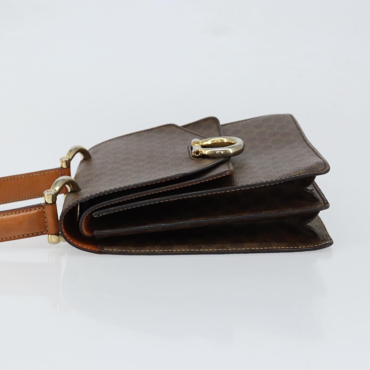 Celine Vintage Top Handle Macadam Canvas Brown Canvas Handbag (Pre-Owned)