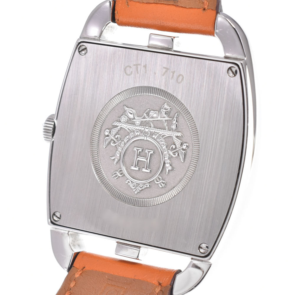 Hermes Cape Cod Quartz Stainless Steel And Leather Watch (Pre-Owned)