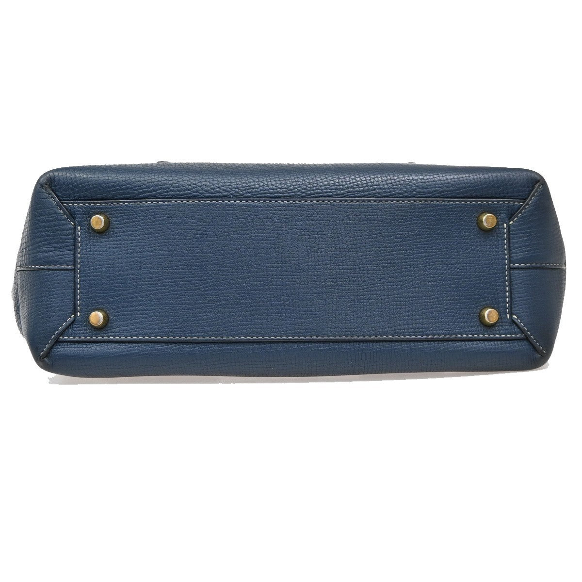 Bottega Veneta Arco Grainy Leather Navy Leather Tote Bag Bag (Pre-Owned)