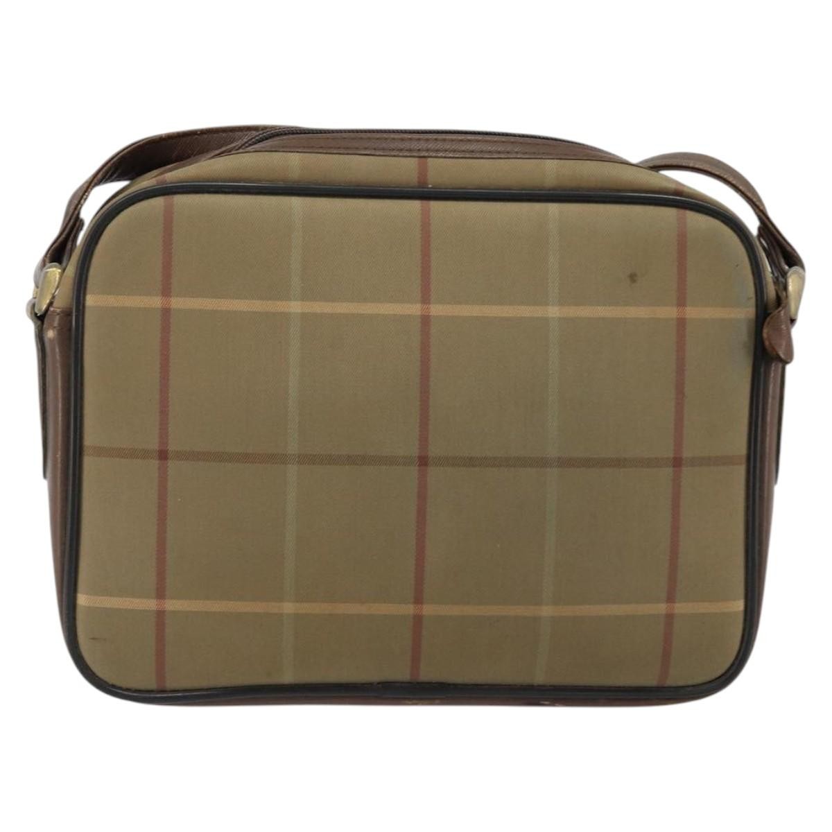 Burberry Nova Check Canvas Beige Canvas Shoulder Bag Bag (Pre-Owned)