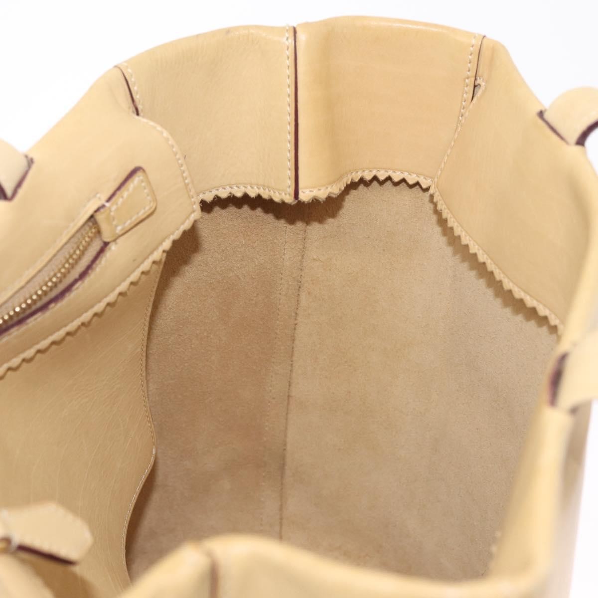 Loewe Papelle Leather Beige Leather Tote Bag Bag (Pre-Owned)