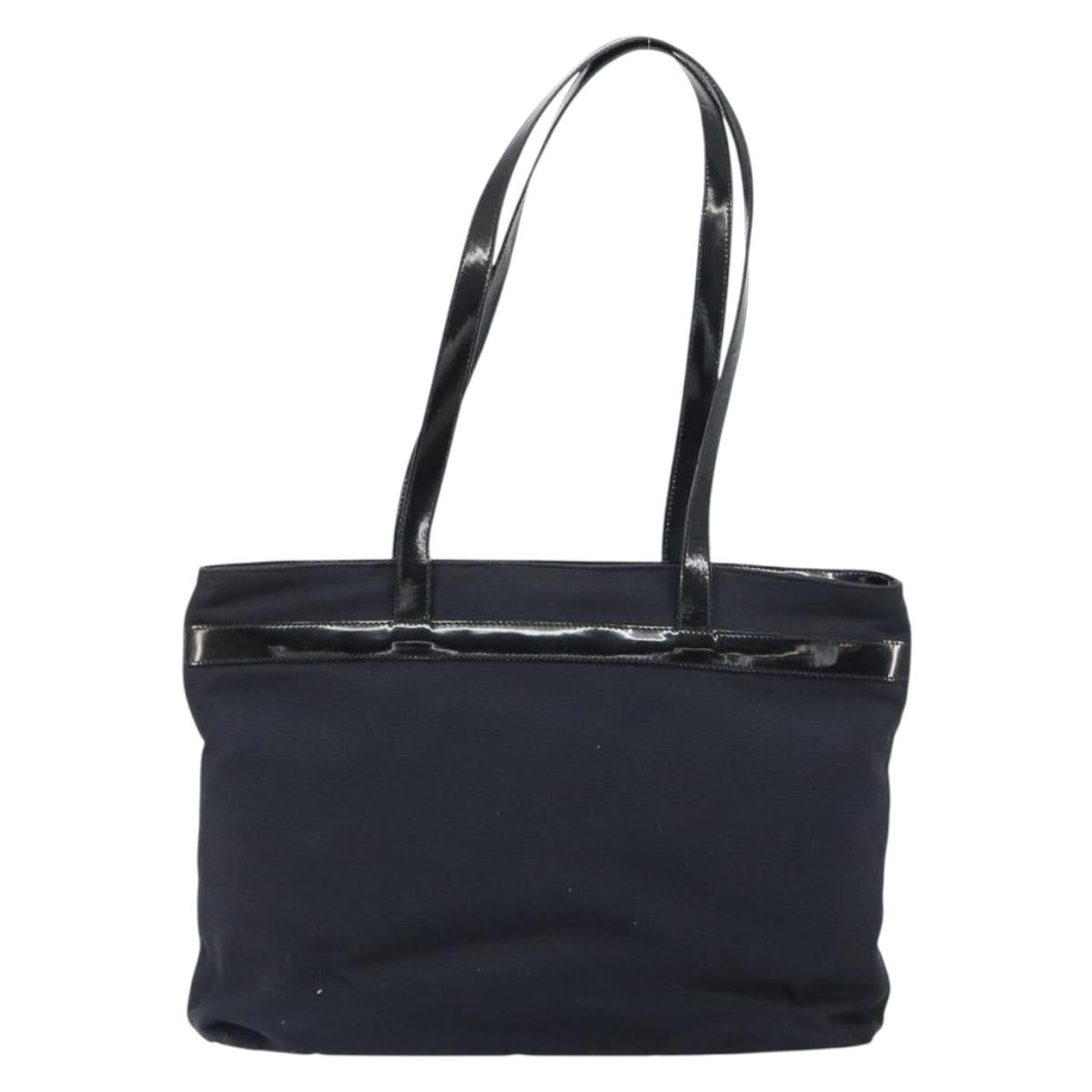 Salvatore Ferragamo Vala Tote Canvas Black Canvas Tote Bag Bag (Pre-Owned)