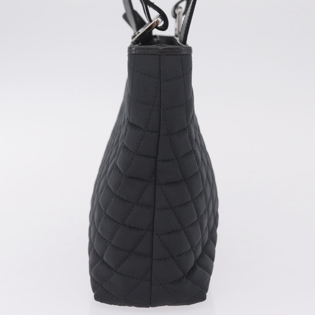 Bally Handbag Quilted Nylon Black Nylon Handbag (Pre-Owned)