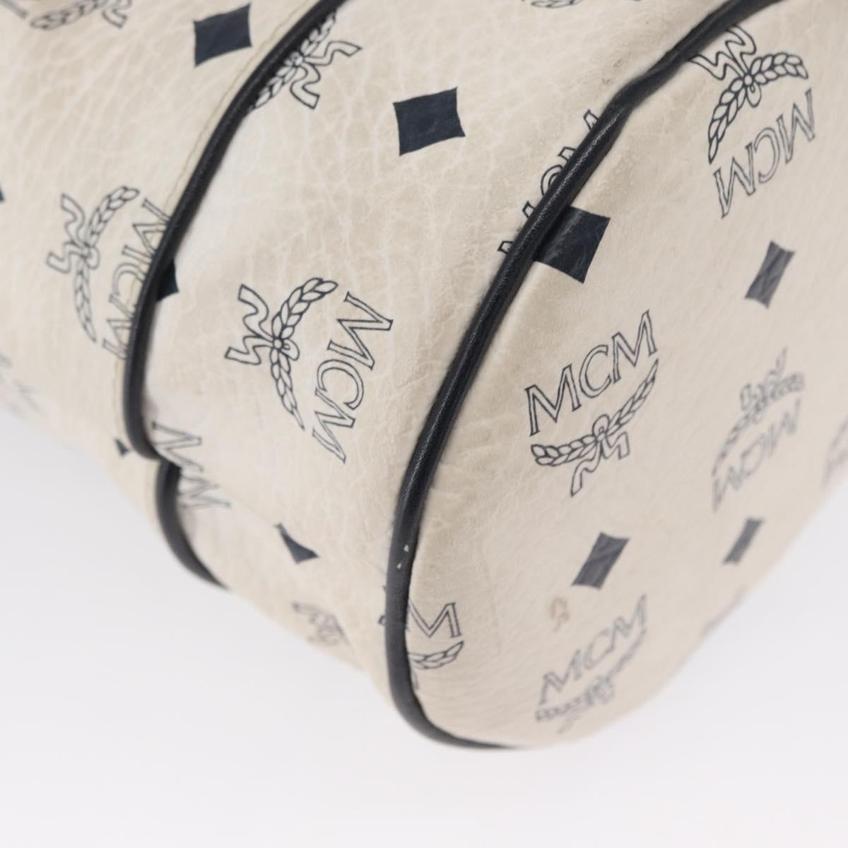MCM Drawstring Leather White Pvc Shoulder Bag Bag (Pre-Owned)