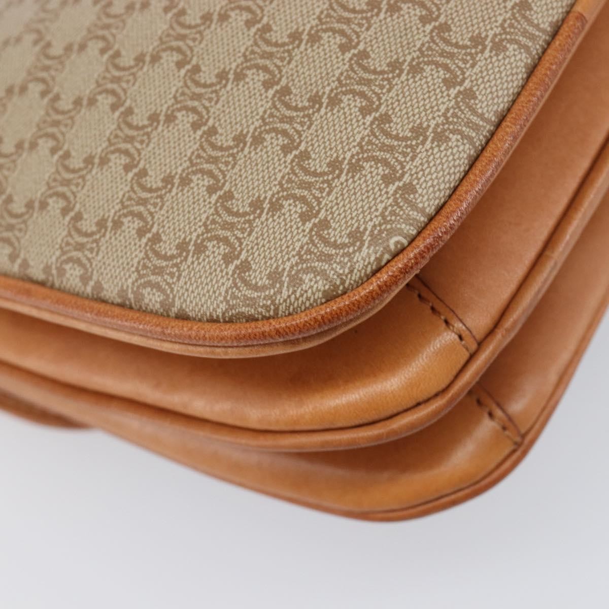 Celine Vintage Macadam Canvas And Leather Beige Canvas Shoulder Bag Bag (Pre-Owned)