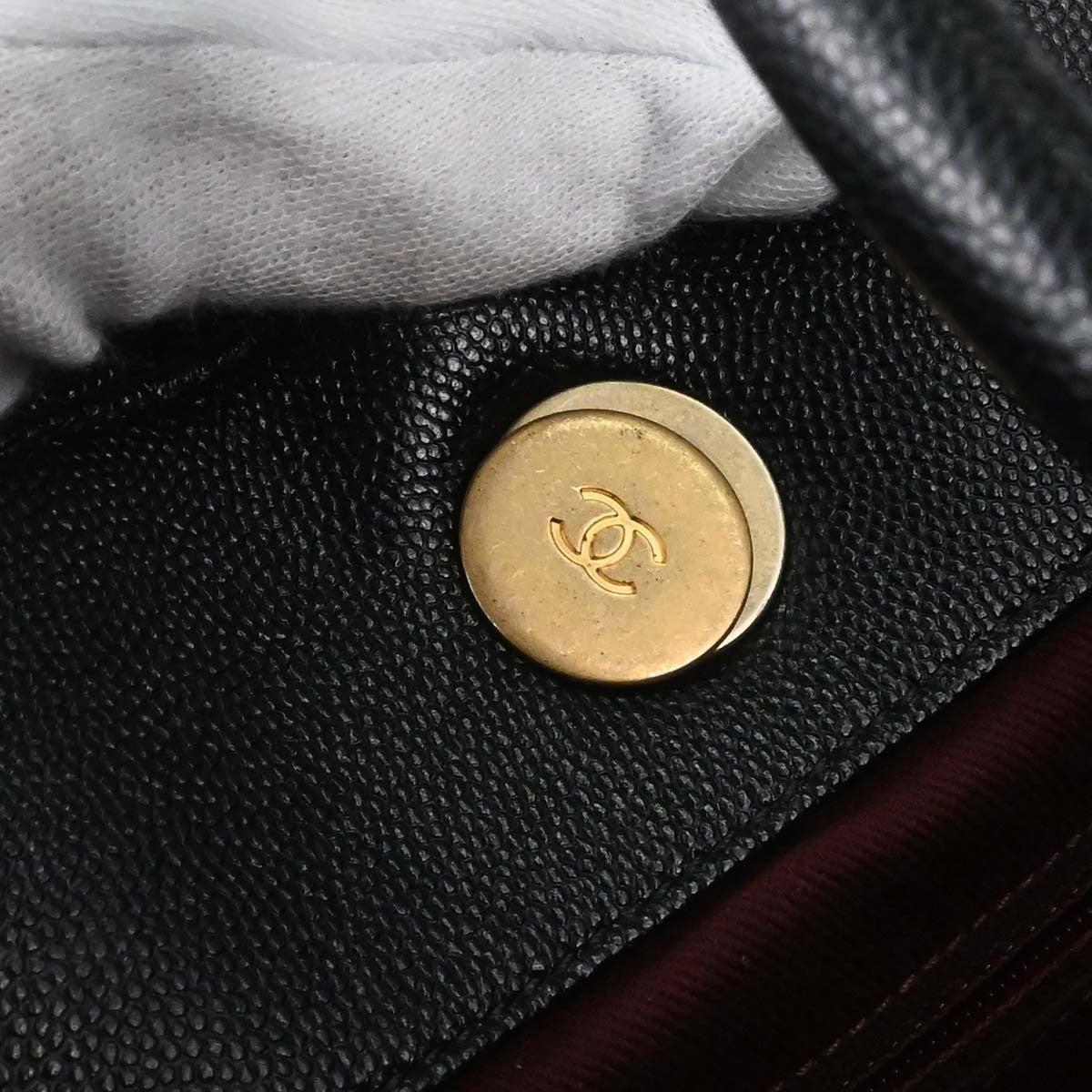 Chanel Shopping Quilted Knit Pluto Glitter Black Calfskin Handbag (Pre-Owned)