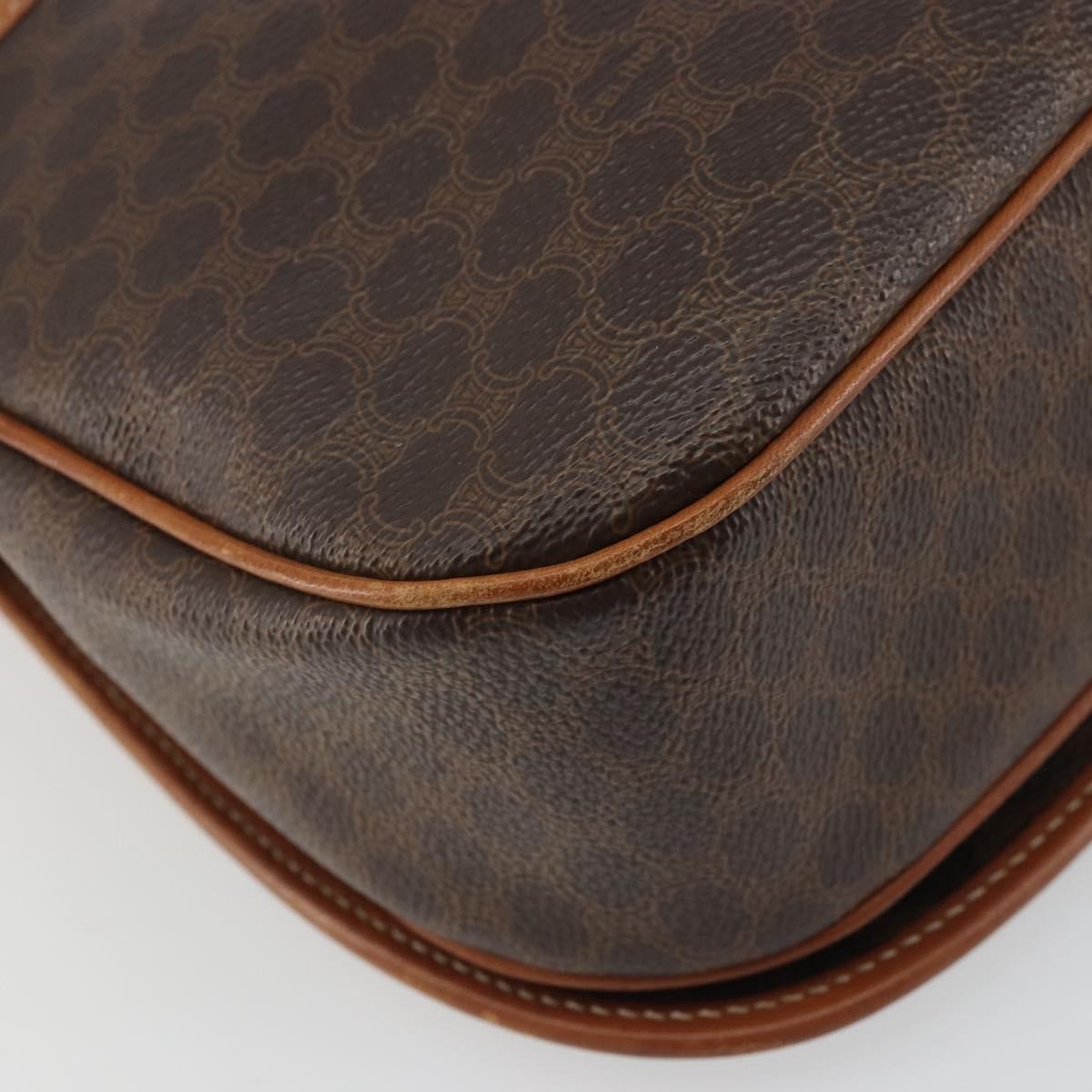 Celine Vintage Macadam Canvas And Leather Brown Canvas Shoulder Bag Bag (Pre-Owned)