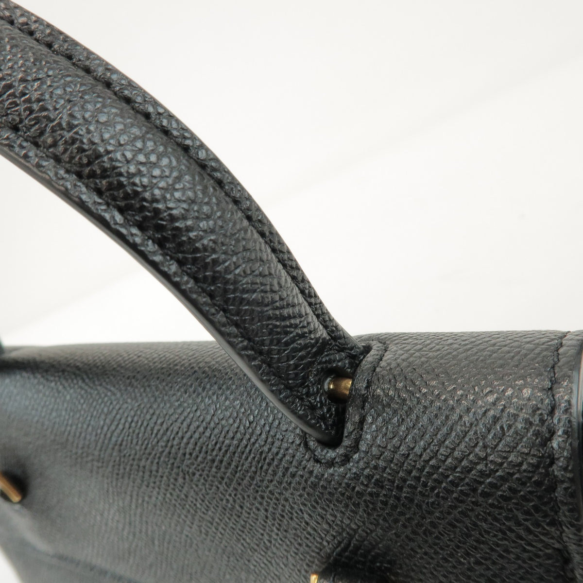 Celine Belt Textured Leather Black Leather Handbag (Pre-Owned)