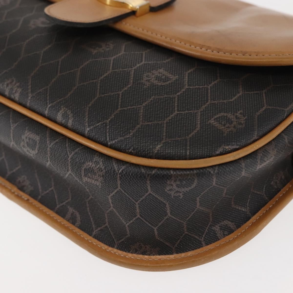Christian Dior Vintage Honeycomb Canvas And Leather Brown Canvas Shoulder Bag Bag (Pre-Owned)