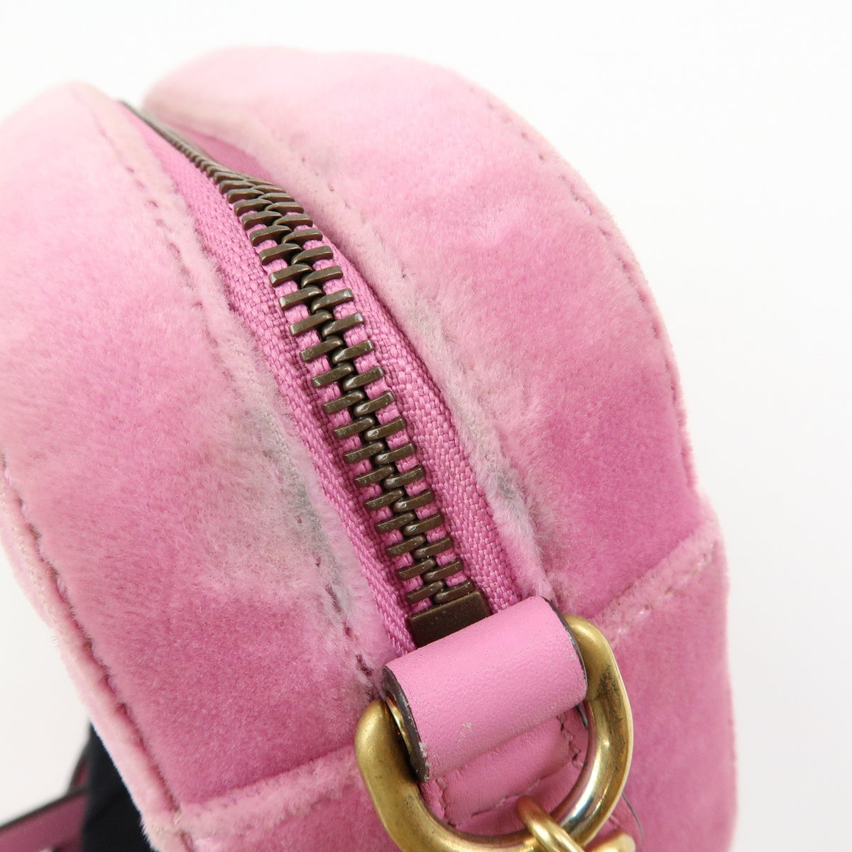 Gucci Gg Marmont Crystal Embellished Matelasse Velvet Pink Velvet Shoulder Bag Bag (Pre-Owned)