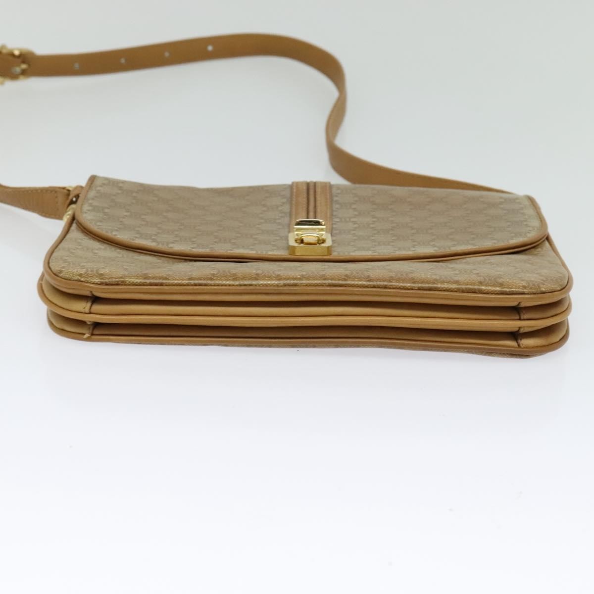Celine Vintage Macadam Canvas And Leather Beige Canvas Shoulder Bag Bag (Pre-Owned)
